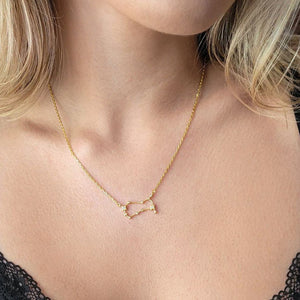 Zodiac Constellation Pendant (Gemini) - Gold